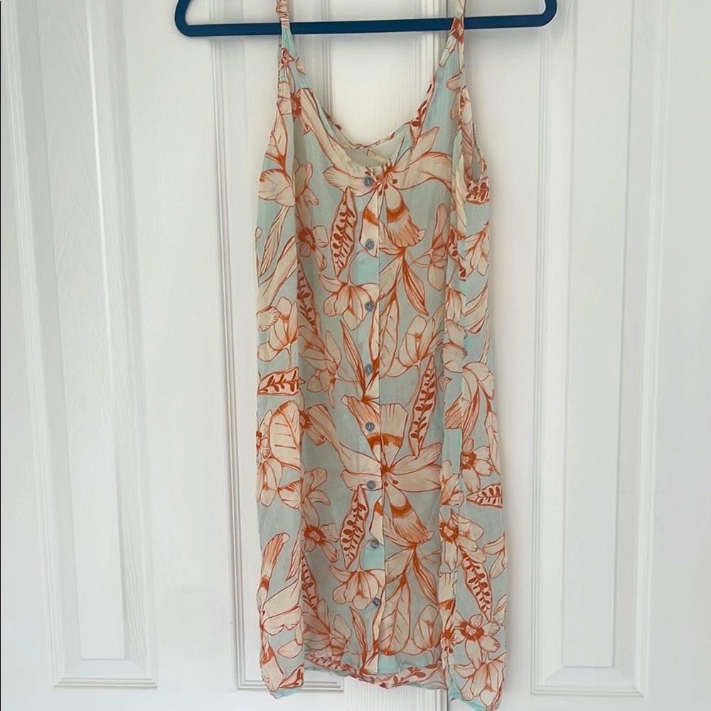 Maaji Floral Swim Coverup in Orange and Cream